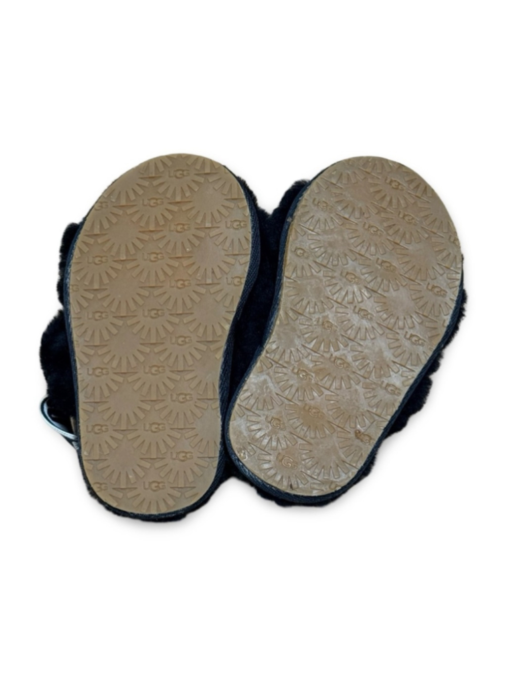 UGG Oh Yeah Slipper Slide Black and White Toddler Size 6 Like New - Picture 4 of 6